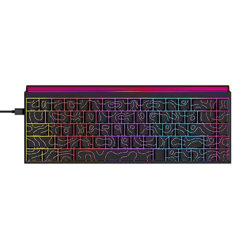 AJAZZ NK68 Small Mechanical Keyboard 68-key layout  Mixed Light Red axis All-key hot-swappableHull structure  Wired Version
