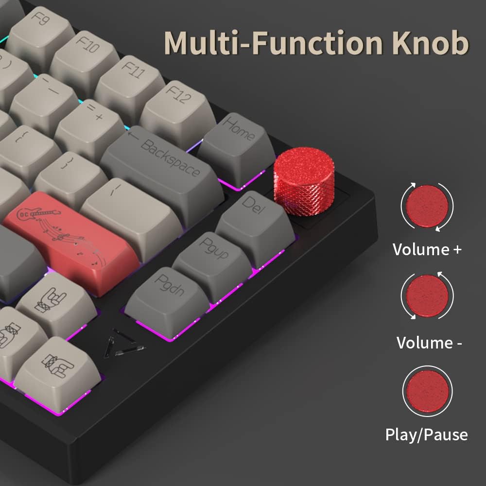 AJAZZ AK816 PRO Keyboard, Tri-mode, Black CNC Knob Keyboard RGB