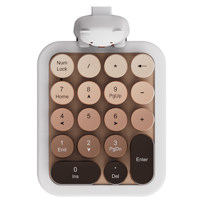 AJAZZ AF18 Wireless Digital Numpad, Bear-shaped Silicone Case, 18-key Layout, Removable Keycaps, Plug and Play