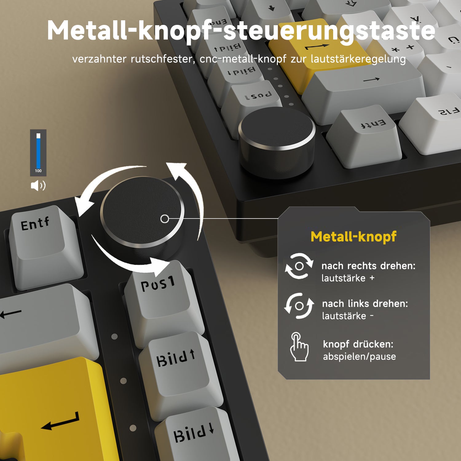 German version AJAZZ AK820 Mechanical Keyboard German keyboard ISO