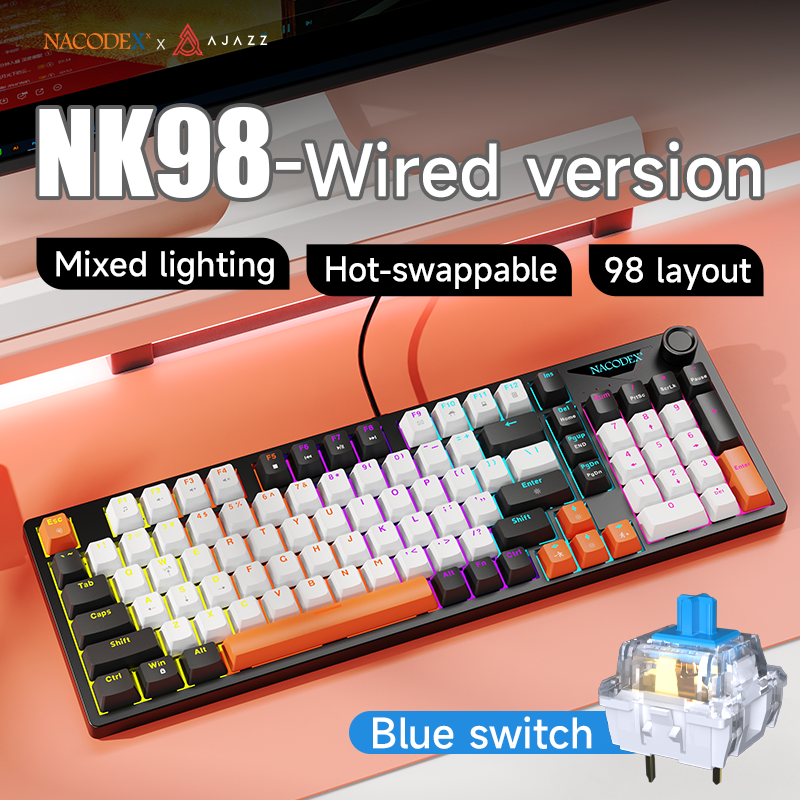 AJAZZ NK98 Mechanical Gaming Keyboard with Wired Hot-Swapping 98 layout