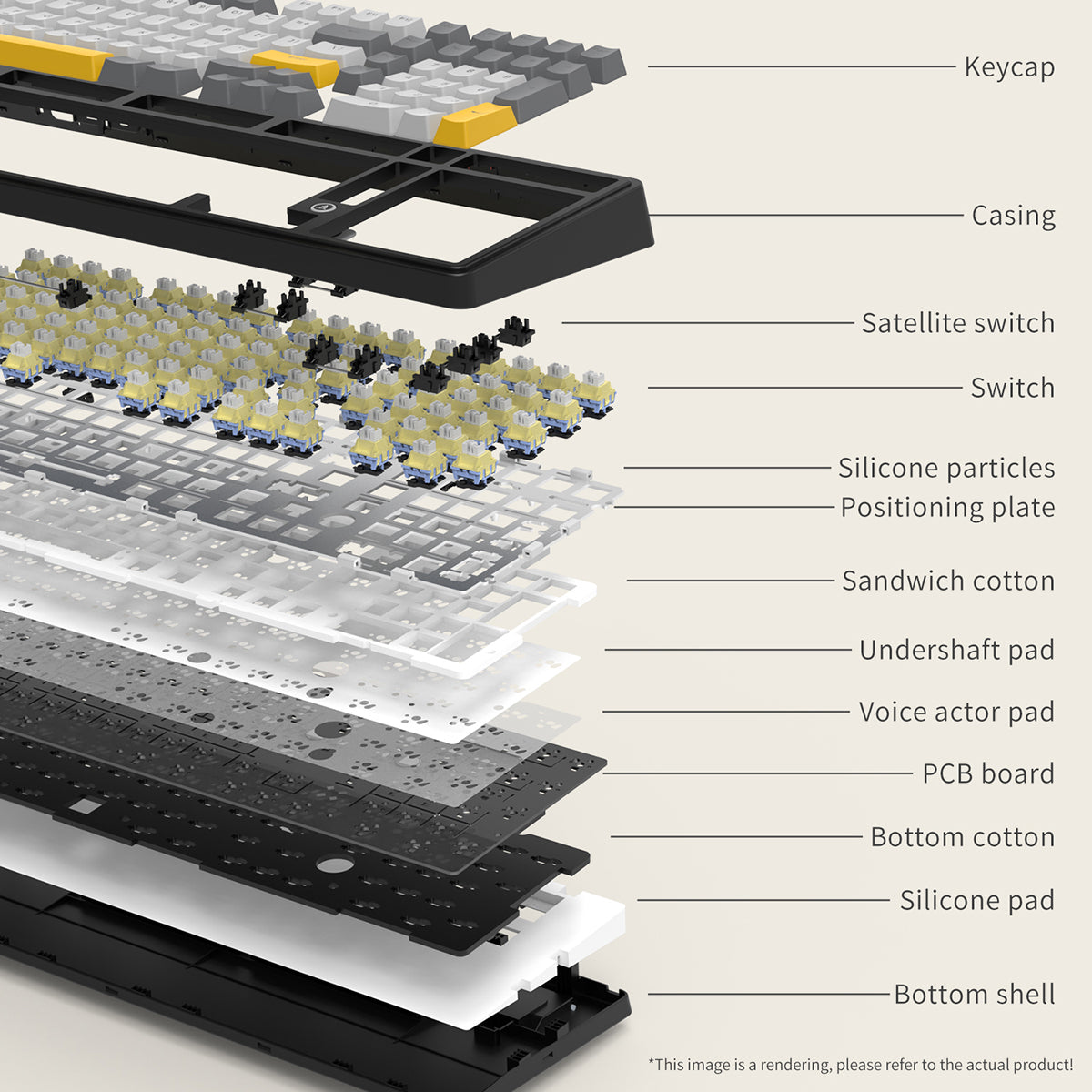 AJAZZ AK980 Wired Gaming mechanical keyboard RGB Hot-swappable