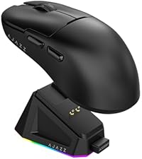 Ajazz AJ159 PRO 8Khz Bluetooth/2.4G/Wired 56G Lightweight Gaming Mouse with Magnetic Charging Dock, PAW3395 Sensor 26KDPI, Huanuo 100 Million Click