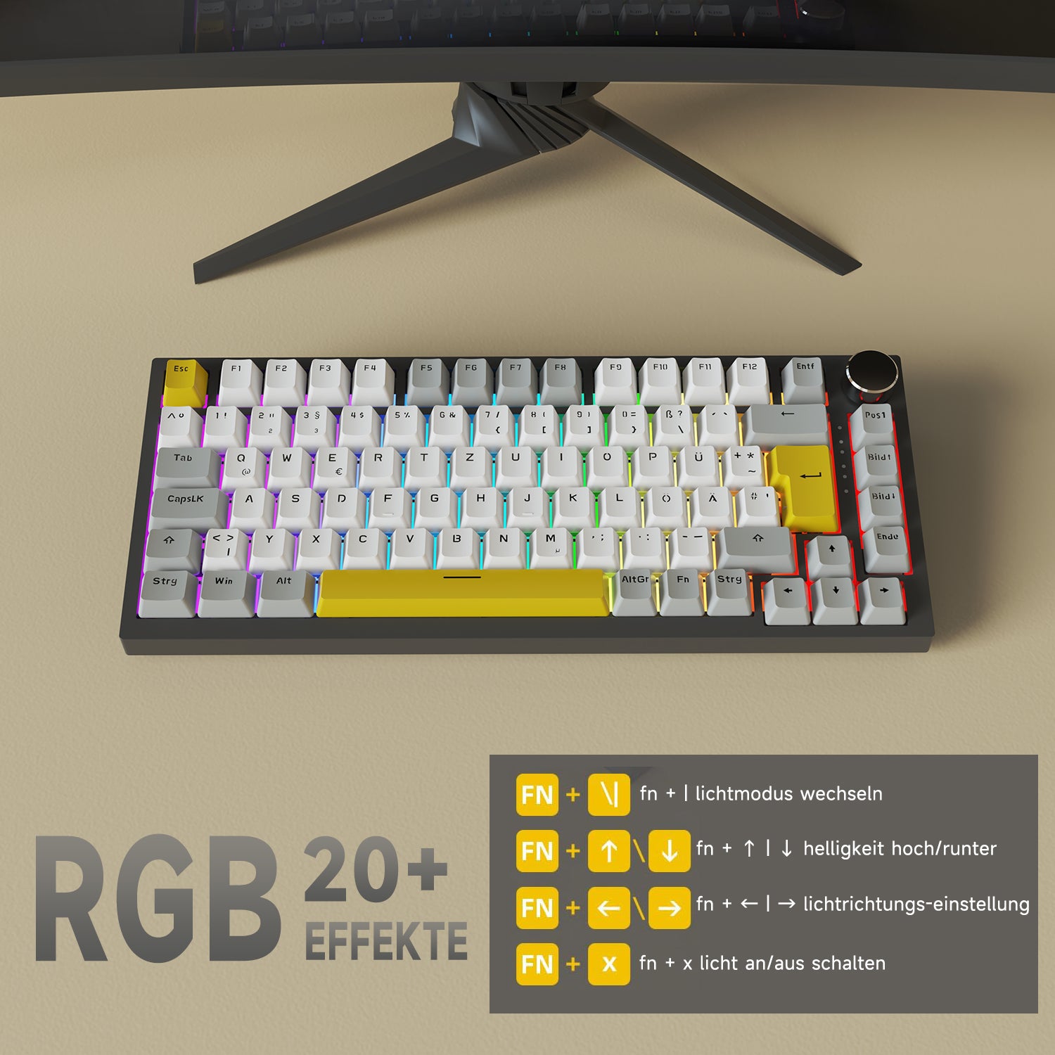 German version AJAZZ AK820 Mechanical Keyboard German keyboard ISO