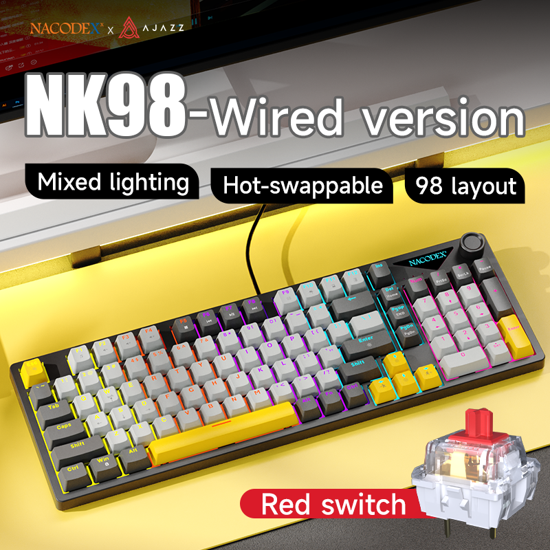 AJAZZ NK98 Mechanical Gaming Keyboard with Wired Hot-Swapping 98 AJAZZ NK98 Mechanical Gaming Keyboard with Wired Hot-Swapping 98