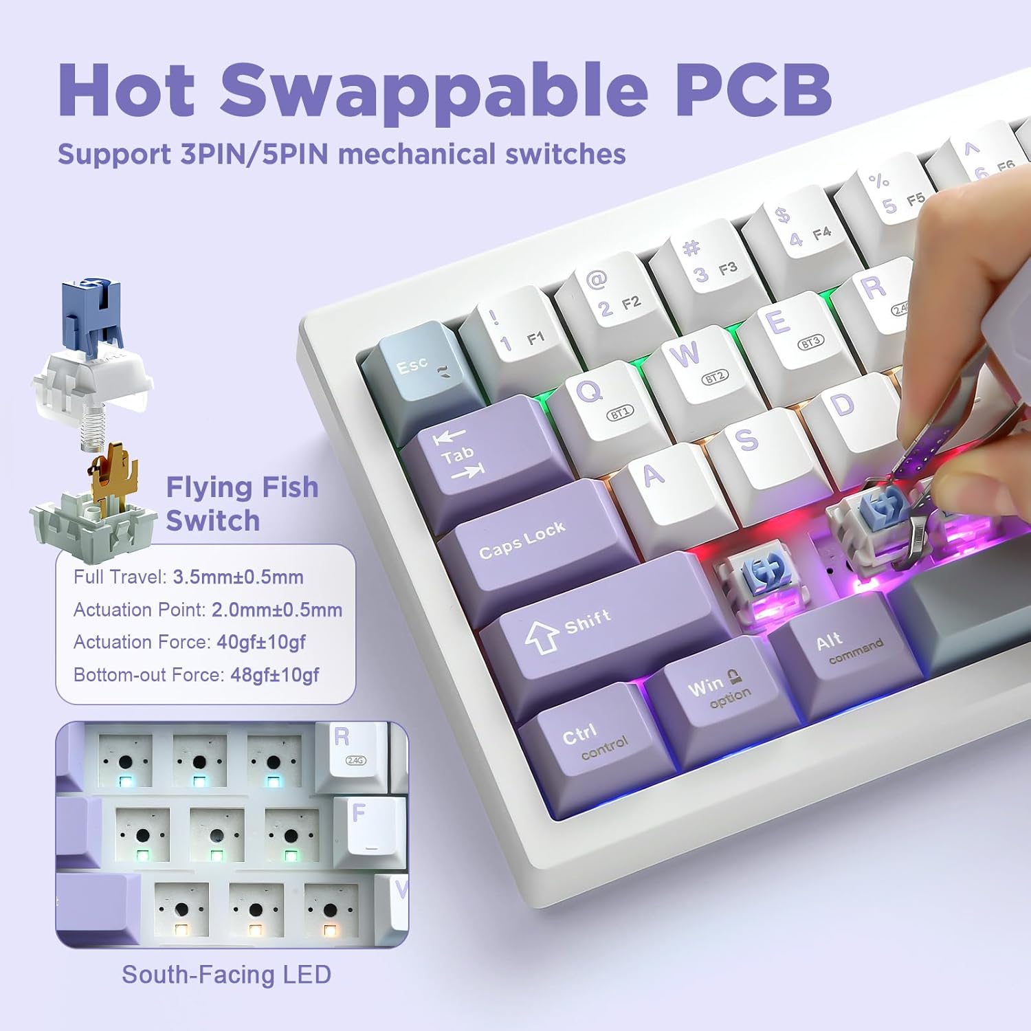 AJAZZ AK650 Mechanical Keyboard TFT Color Display 5000mAh Battery