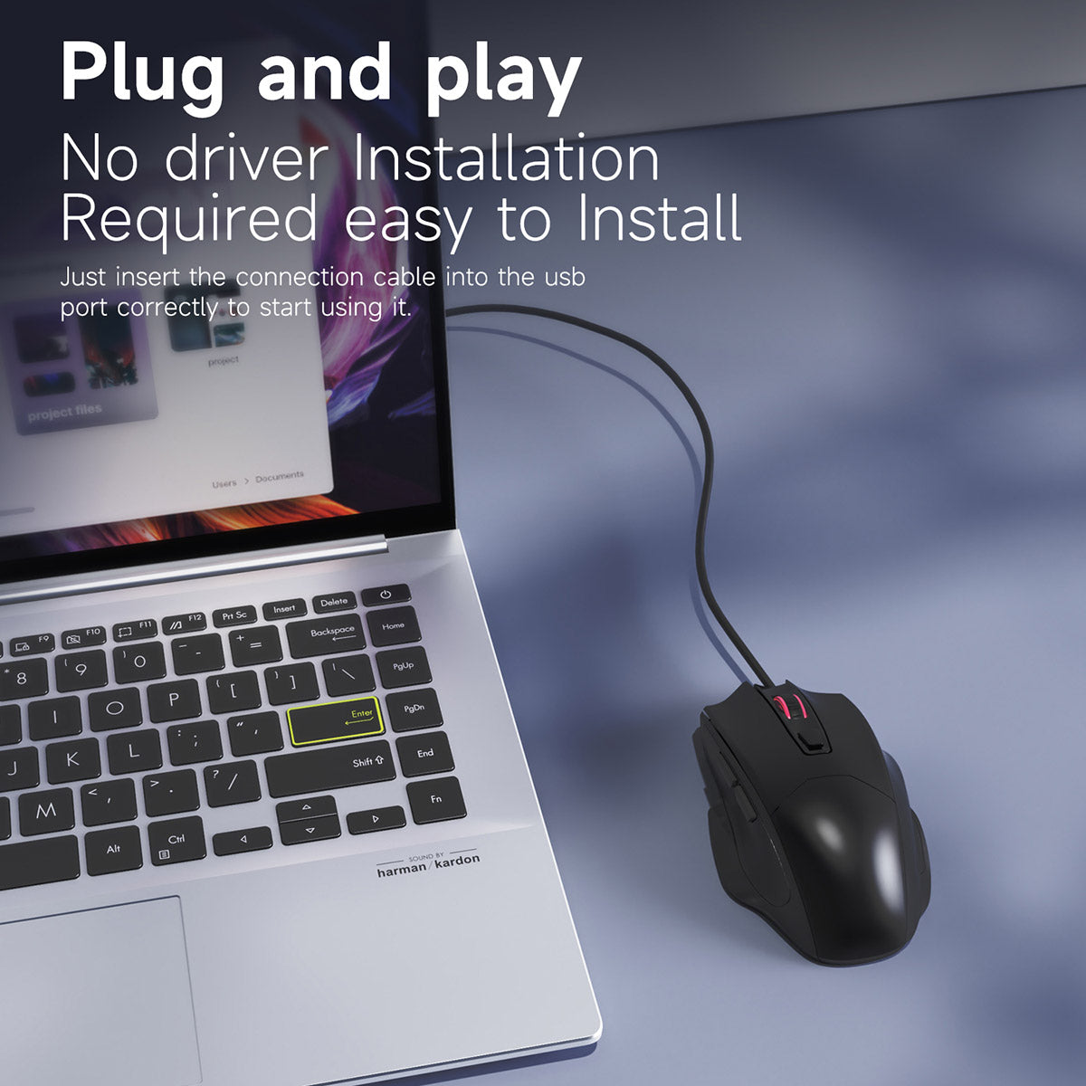 AJAZZ NJ05 Wired Mouse 4-level 3600DPl Plug and play 3D scroll