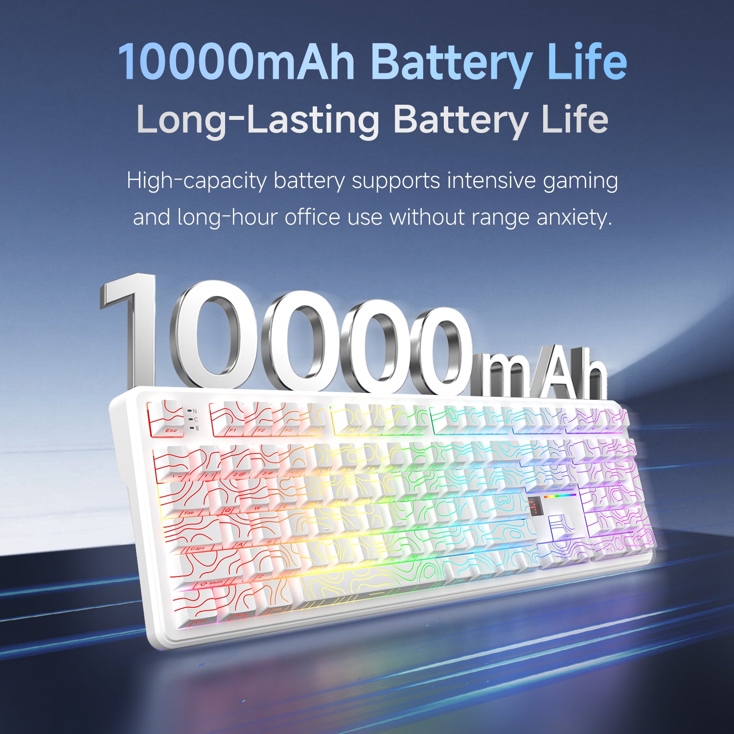 AJAZZ AK108 Wireless Mechanical Keyboard, Tri‑Mode Gaming Keyboard