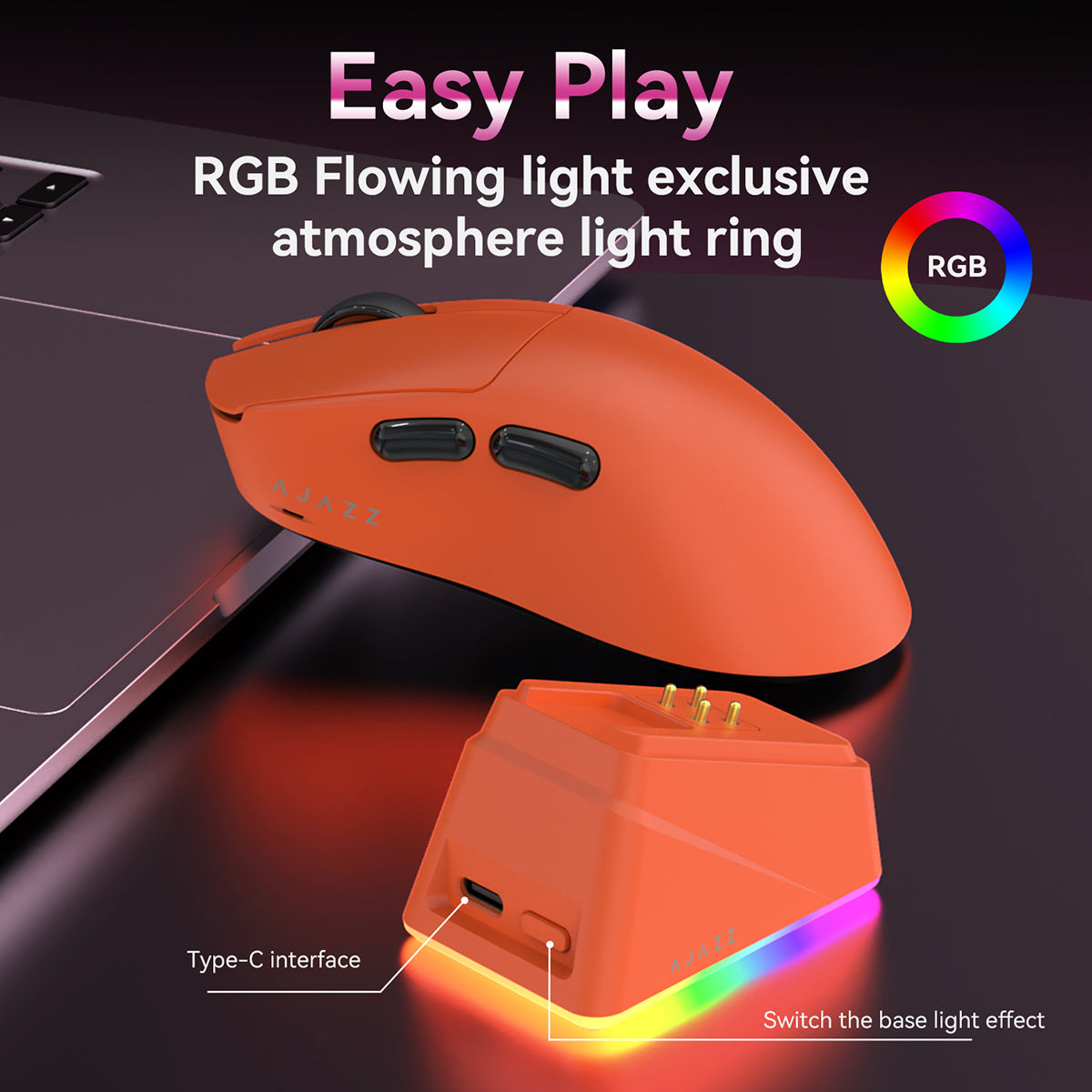 AJAZZ AJ179 TITAN Mouse Bluetooth Tri-mode PAW3950 8000Hz Return