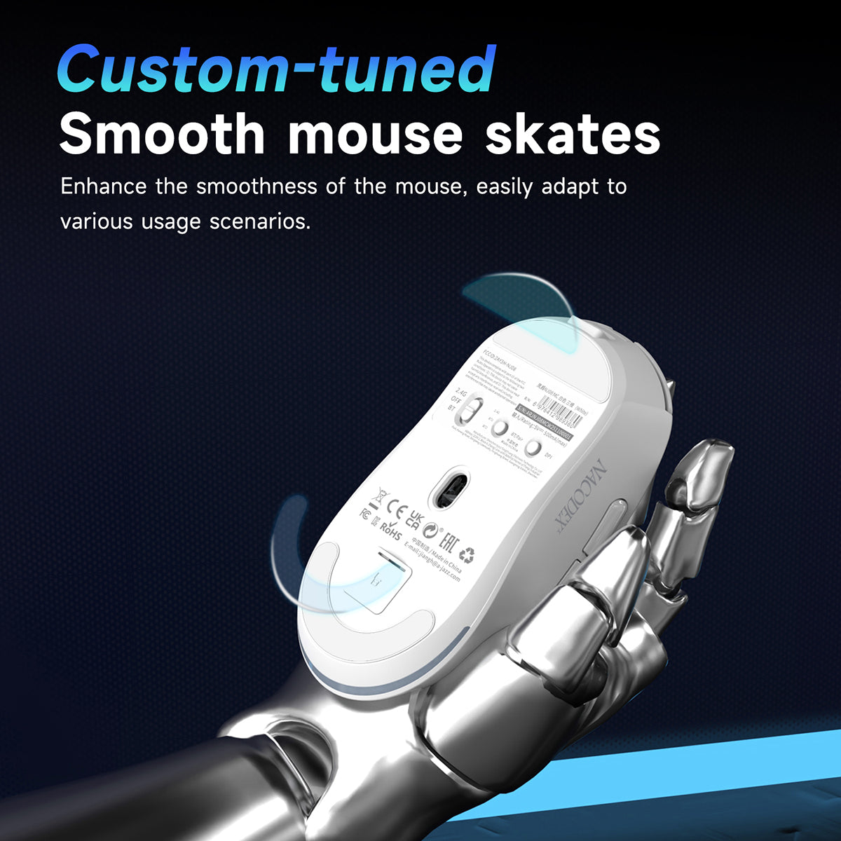 AJAZZ NJ08 MC Wireless Gaming Mouse 300mAh high-capacity battery 6