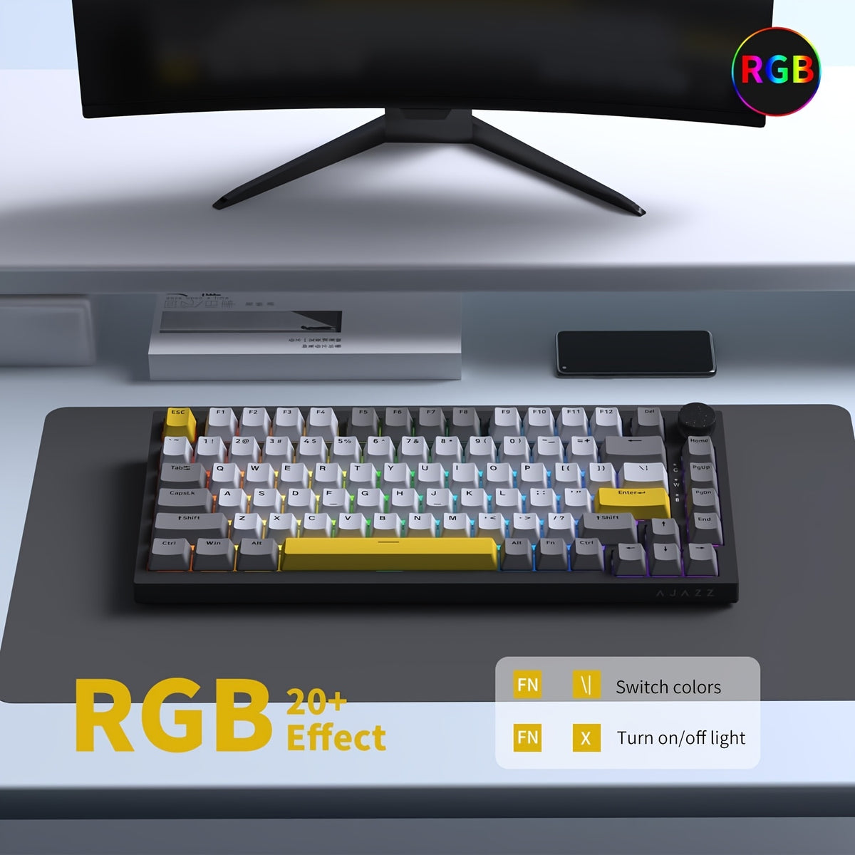 AJAZZ AK820 MAX HE Esports magnetic axis Keyboard RGB DIY version 8K r ...