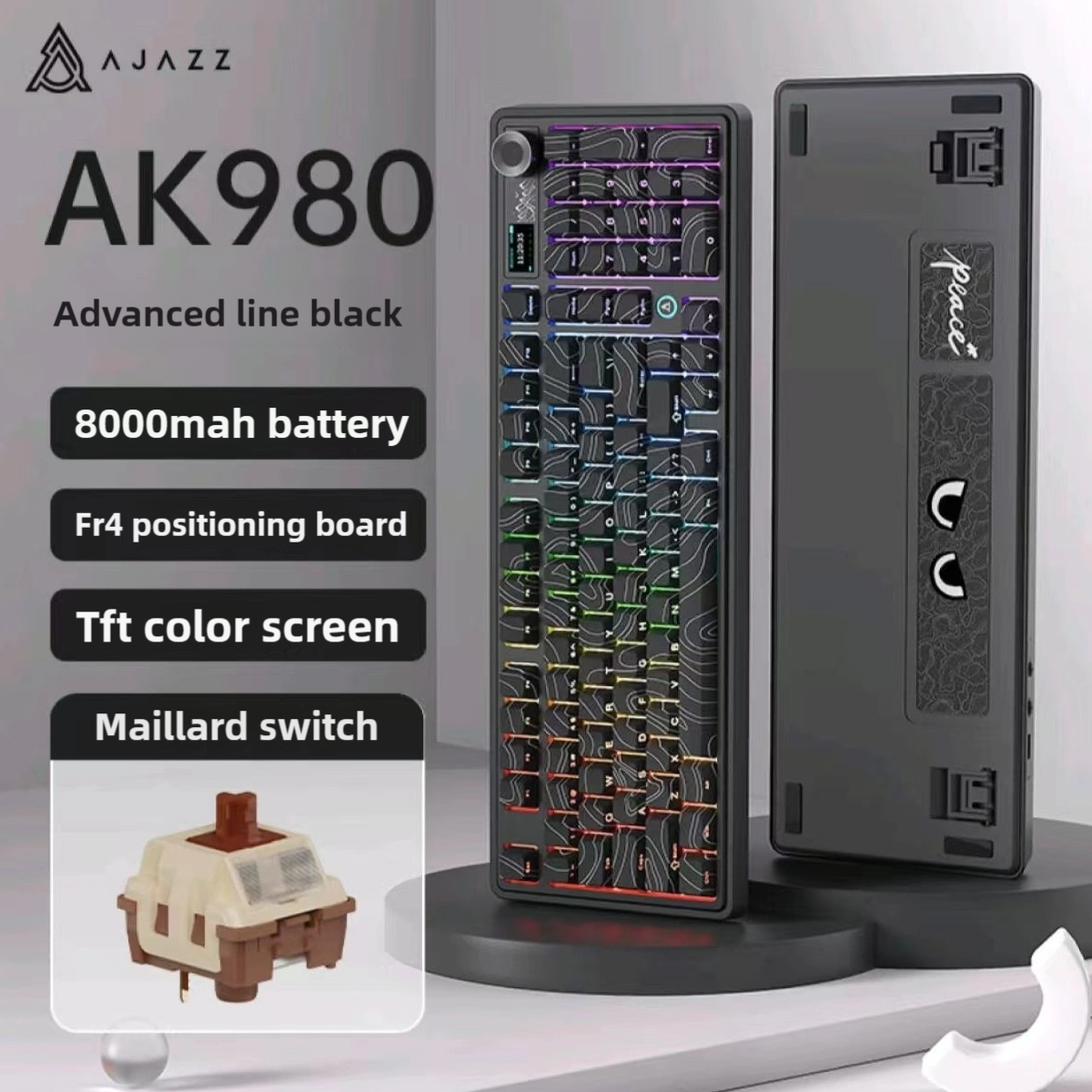 AJAZZ AK980 V2 Gaming Mechanical Keyboard Hot swappable Bluetooth/2.4G Wireless /Wired