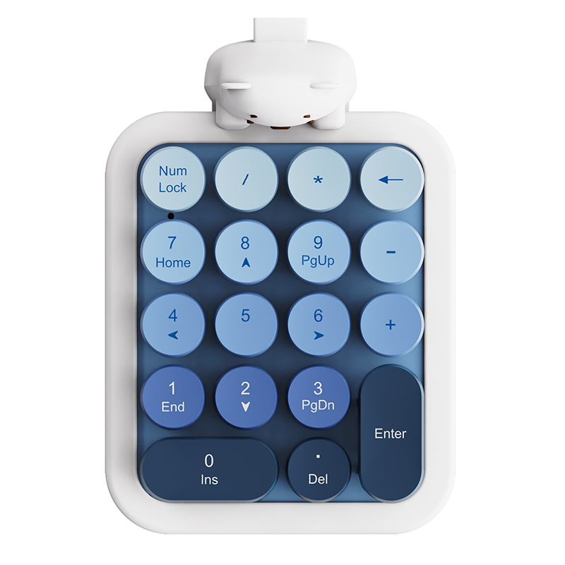 AJAZZ AF18 Wireless Digital Numpad, Bear-shaped Silicone Case, 18-key Layout, Removable Keycaps, Plug and Play