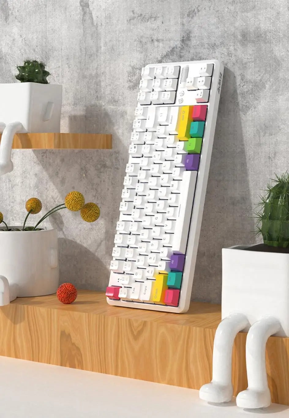 AJAZZ K870T Hot Swap Mechanical Keyboard Wireless Bluetooth Dual