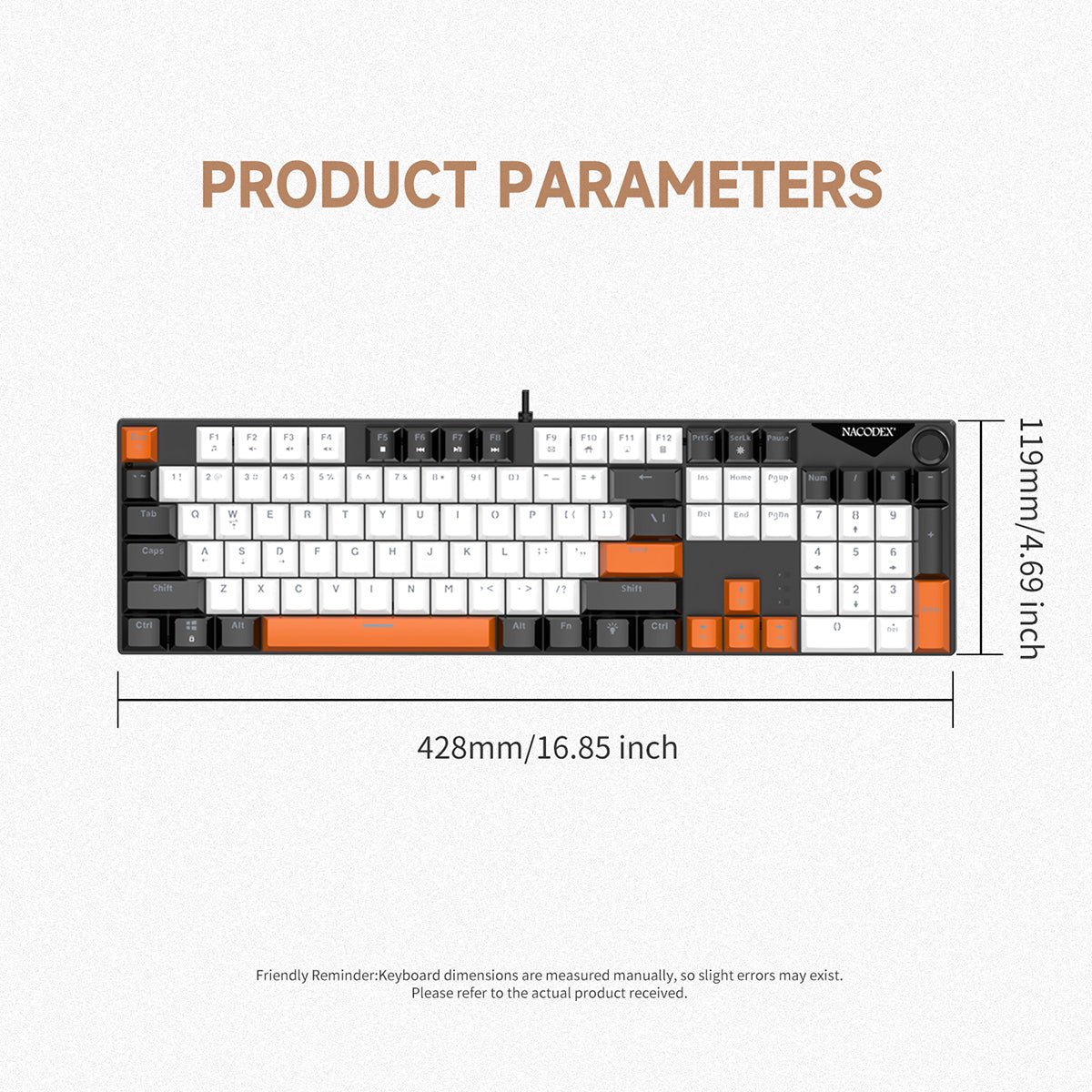 AJAZZ NK104 Full-Size 104 keys Mechanical Keyboard Hot-Swappable