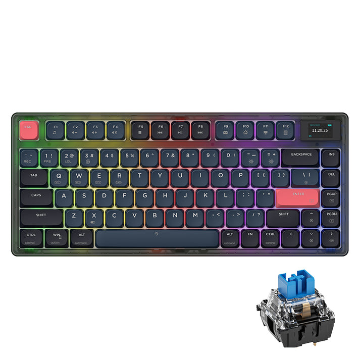 75% Low Profile Wireless RGB Mechanical Keyboard Fashionable Three ...