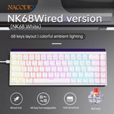AJAZZ NK68 Small Mechanical Keyboard 68-key layout  Mixed Light Red axis All-key hot-swappableHull structure  Wired Version
