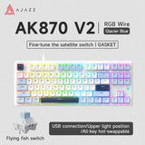AJAZZ AK870 V2 Keyboard Gaming Mechanical Keyboard  10000mAh Wired/Wireless Bluetooth Gaming Keyboard