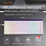 AJAZZ NK68 Small Mechanical Keyboard 68-key layout  Mixed Light Red axis All-key hot-swappableHull structure  Wired Version
