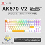 AJAZZ AK870 V2 Keyboard Gaming Mechanical Keyboard  10000mAh Wired/Wireless Bluetooth Gaming Keyboard