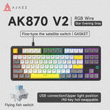 AJAZZ AK870 V2 Keyboard Gaming Mechanical Keyboard  10000mAh Wired/Wireless Bluetooth Gaming Keyboard