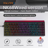 AJAZZ NK68 Small Mechanical Keyboard 68-key layout  Mixed Light Red axis All-key hot-swappableHull structure  Wired Version