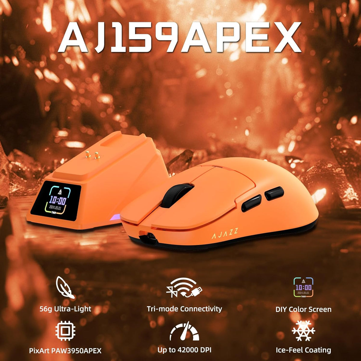Sen Computer Mouse AJAZZ AJ159 APEX Mouse - High-Precision Gaming Mouse with Advanced Sen ...
