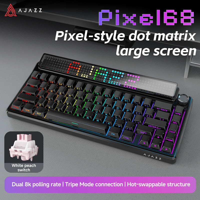 AJAZZ Pixel68 Dot matrix large screen mechanical keyboard | Dual