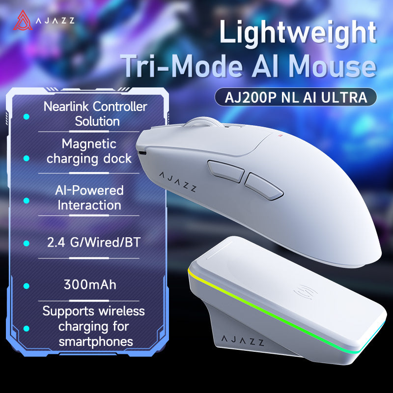 AJAZZ AJ200P NL AIULTRA Lightweight AI-Powered Wireless Mouse for