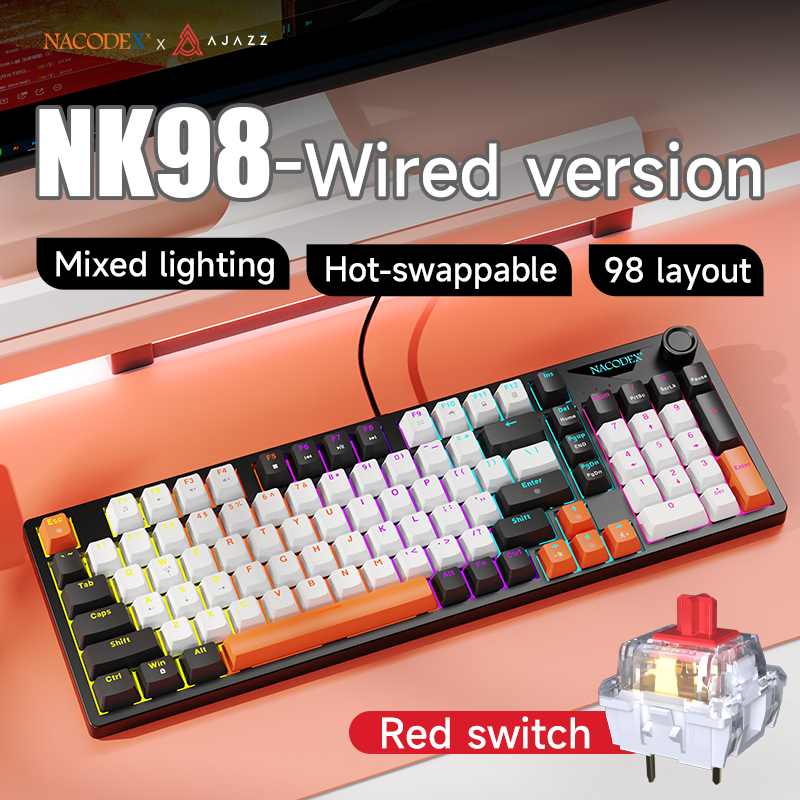 AJAZZ NK98 Mechanical Gaming Keyboard with Wired Hot-Swapping 98 layout