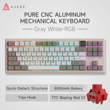 AJAZZ QS87 Aluminum Alloy Retro Mechanical Series Keyboard, Three-mode