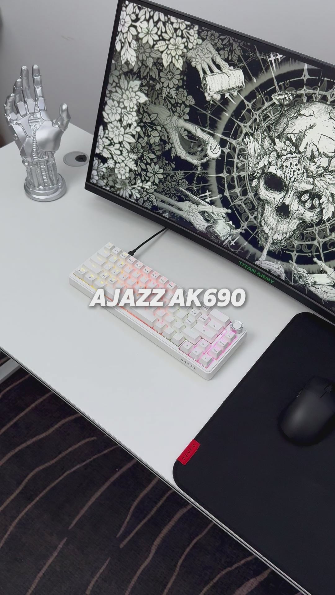 AJAZZ AK690 68-key mechanical keyboard with ergonomic design hot