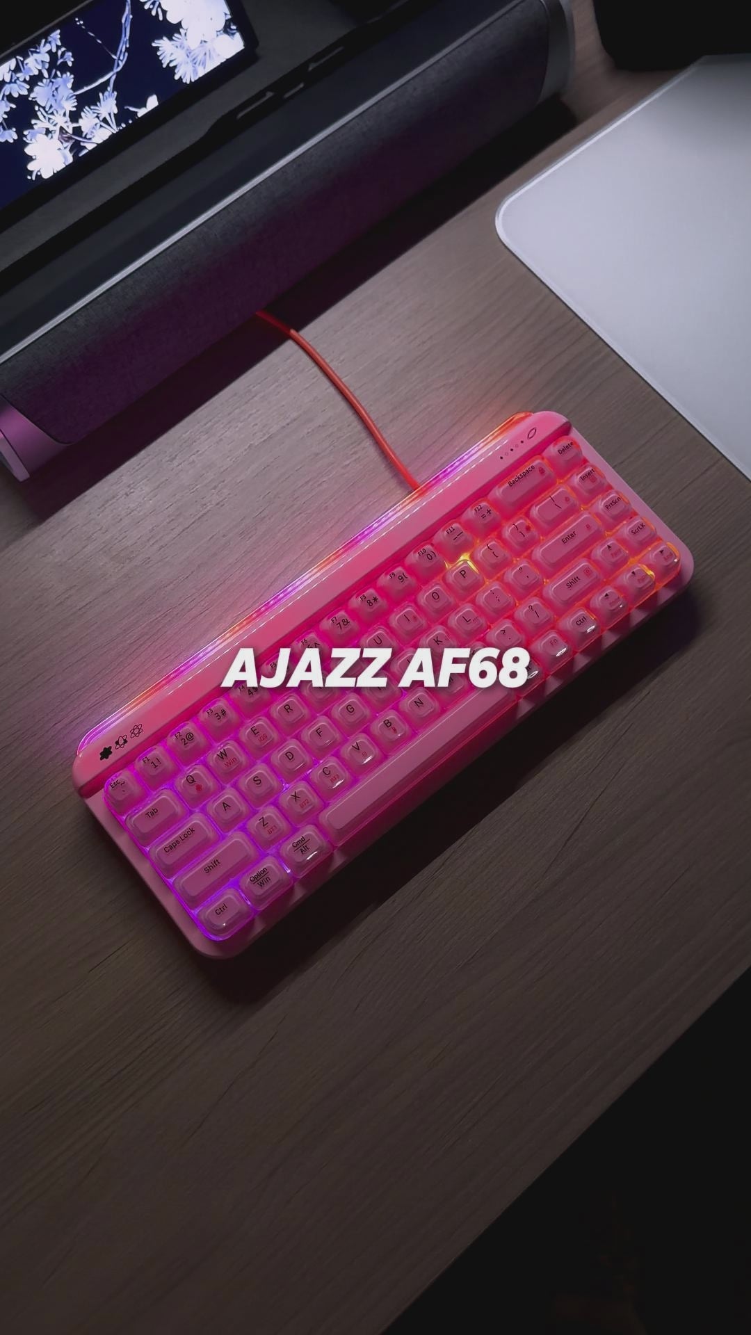 AJAZZ AF68 Tri-mode membrane keyboard 4000mAh Semi-transparent two