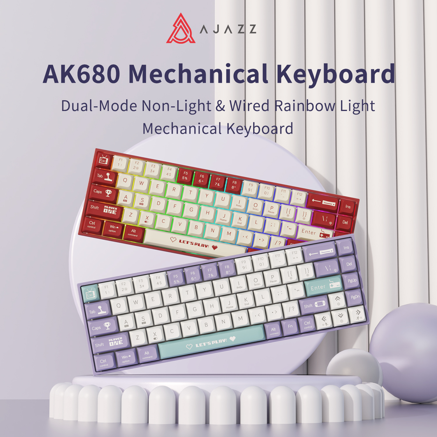 Ajazz Ak33 Wired Bt5.0 Dual mode Mechanical Keyboard Office - Temu Mexico